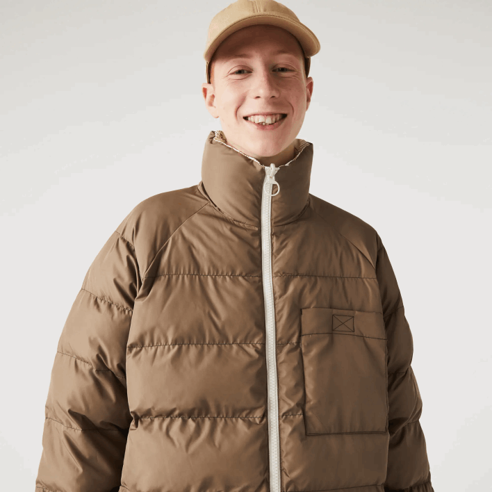 Lacoste Water-Repellent Reversible Jacket 646T1225 White Beige 7DX Men