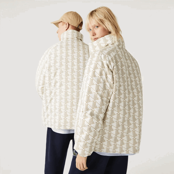 Lacoste Water-Repellent Reversible Jacket 646T1225 White Beige 7DX Men