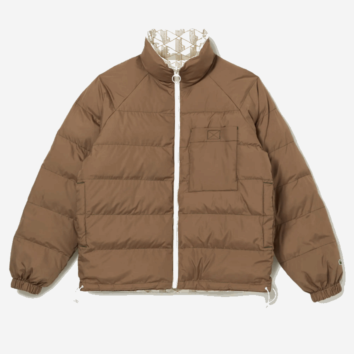 Lacoste Water-Repellent Reversible Jacket 646T1225 White Beige 7DX Men