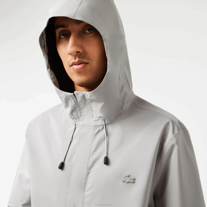 Lacoste Waterproof Short Track Jacket 646T387 Grey KZW Men