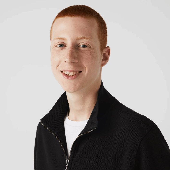 Lacoste Zippered Stand-Up Collar Pique Fleece Jacket 646T1034 Black 031 Men