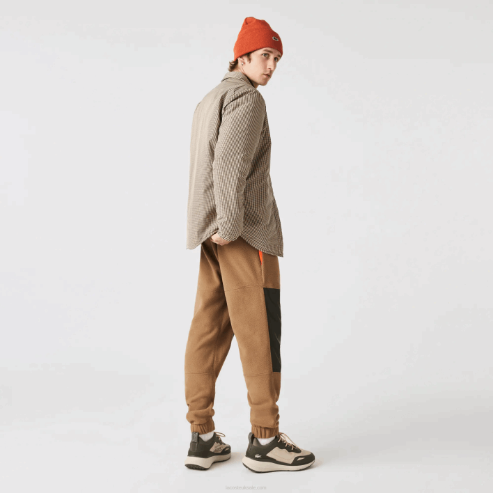 Lacoste Check Print Water-Repellent Overshirt 646T1549 Beige Navy Khaki Green 87E Men