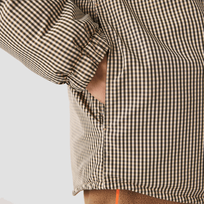 Lacoste Check Print Water-Repellent Overshirt 646T1549 Beige Navy Khaki Green 87E Men