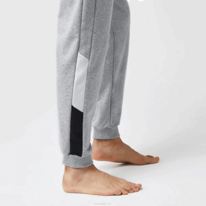 Lacoste Oversized Logo Fleece Pajama Pants 646T1567 Grey Chine White Navy Blue TYA Men