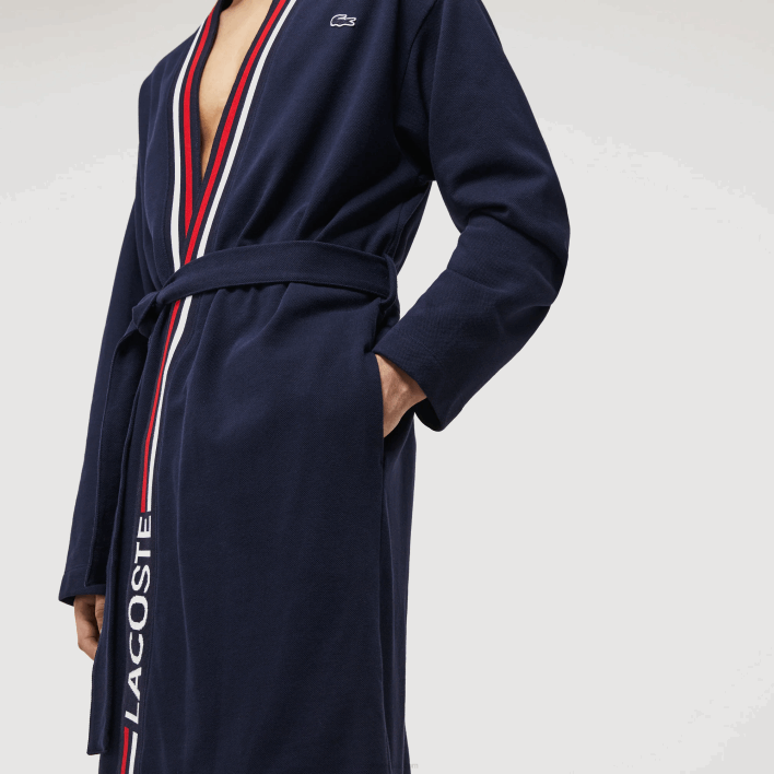 Lacoste Tricolor Band Cotton Pique Robe 646T1571 Navy Blue 166 Men