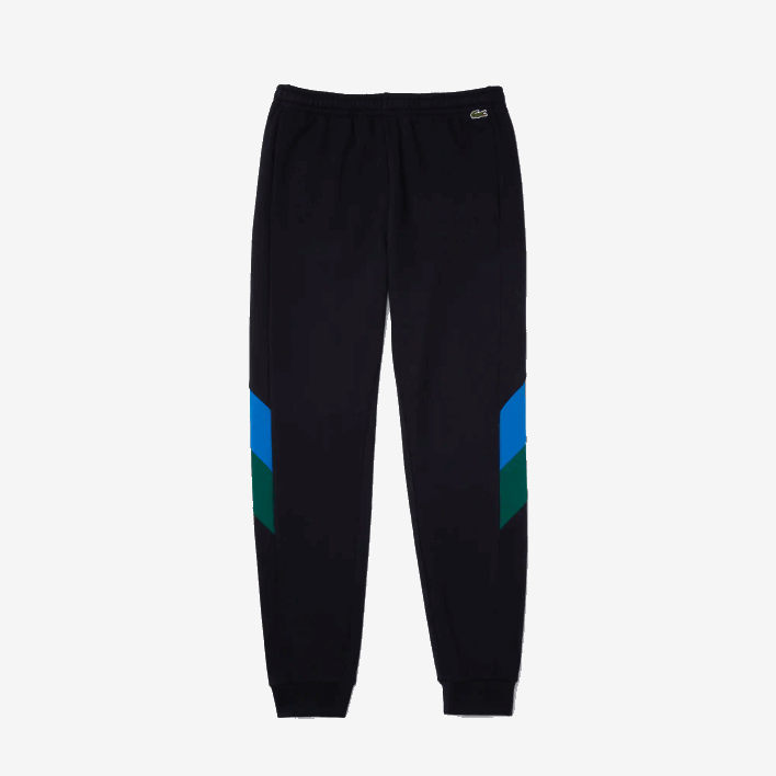 Lacoste Colorblock Bands Cotton Fleece Jogging Pants 646T1090 Navy Blue Green 1FD Men