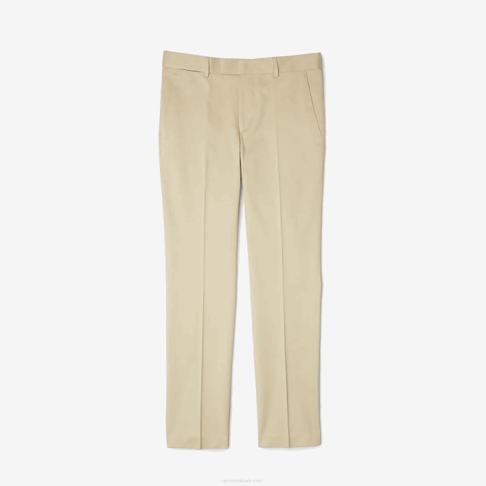 Lacoste Cotton And Linen Blend Pleated Pants 646T1642 Beige 68S Men