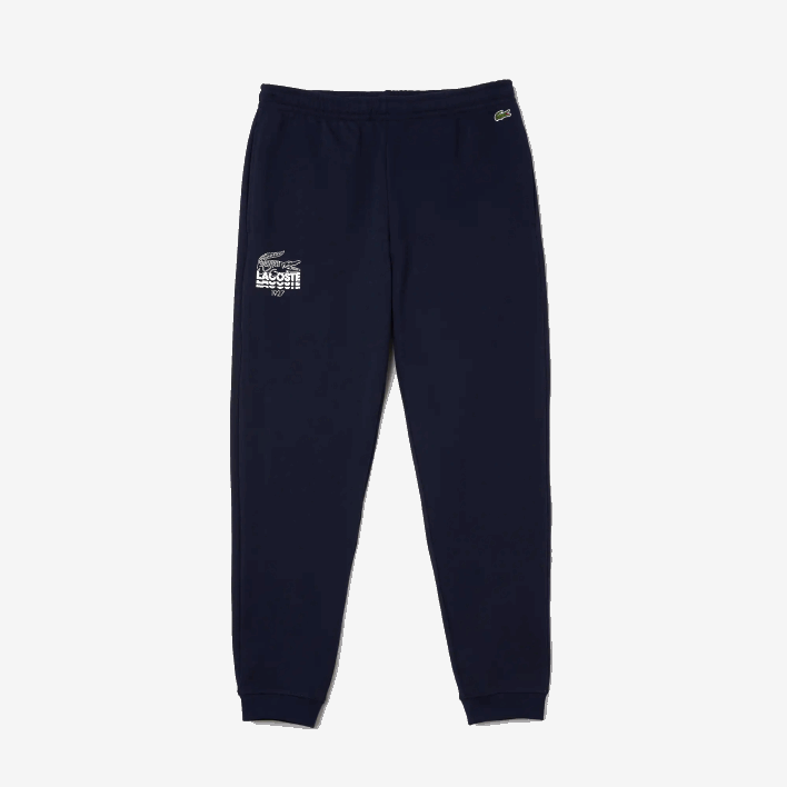 Lacoste Crocodile Branding Cotton Fleece Jogging Pants 646T1095 Navy Blue 166 Men