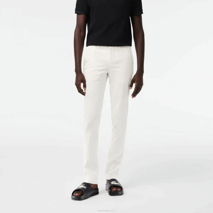Lacoste New Classic Slim Fit Stretch Cotton Pants 646T1550 White 70V Men