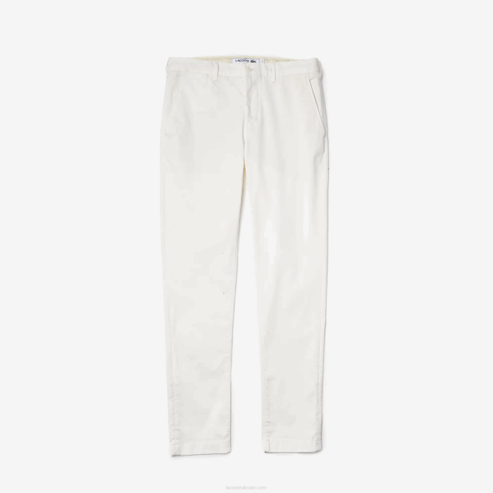 Lacoste New Classic Slim Fit Stretch Cotton Pants 646T1550 White 70V Men