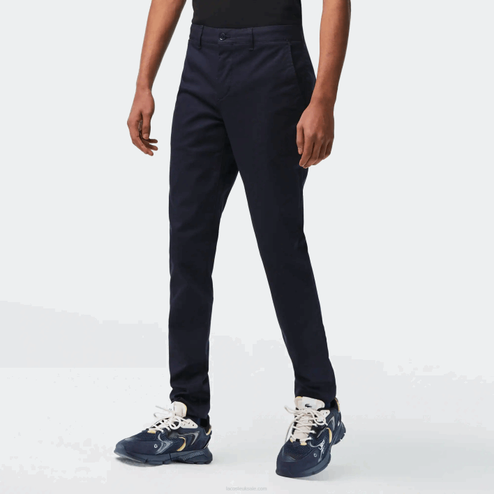Lacoste New Classic Slim Fit Stretch Cotton Pants 646T478 Navy Blue HDE Men