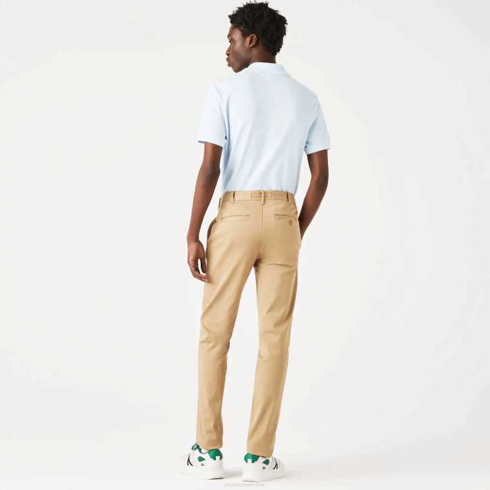 Lacoste New Classic Slim Fit Stretch Cotton Pants 646T479 Beige 02S Men