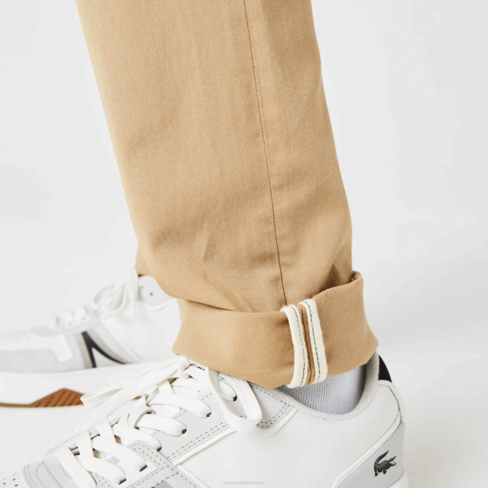 Lacoste New Classic Slim Fit Stretch Cotton Pants 646T479 Beige 02S Men