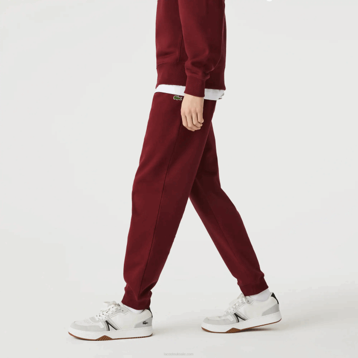 Lacoste Organic Cotton Fleece Jogging Pants 646T1207 Bordeaux Z7F Men