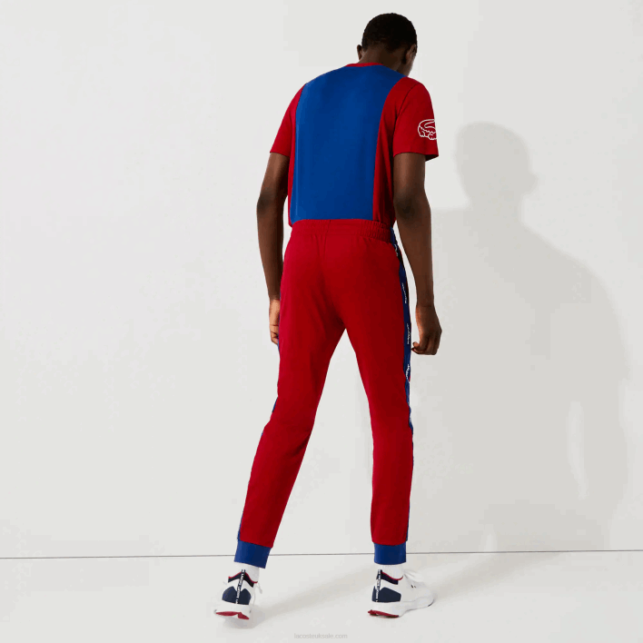 Lacoste SPORT Pique Jogging Pants 646T1142 Red Blue White ZT4 Men
