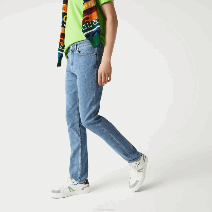 Lacoste Slim Fit Stretch Cotton Denim Pants 646T418 Blue MKU Men