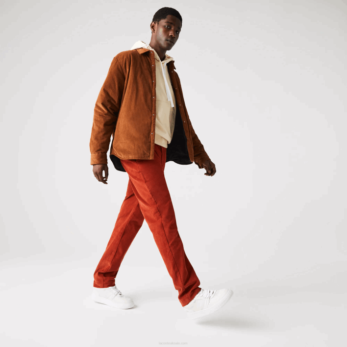 Lacoste Straight Corduroy Pants 646T1643 Brown QL2 Men
