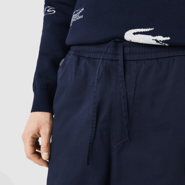 Lacoste Stretch Cotton Jogging Pants 646T1164 Navy Blue 166 Men