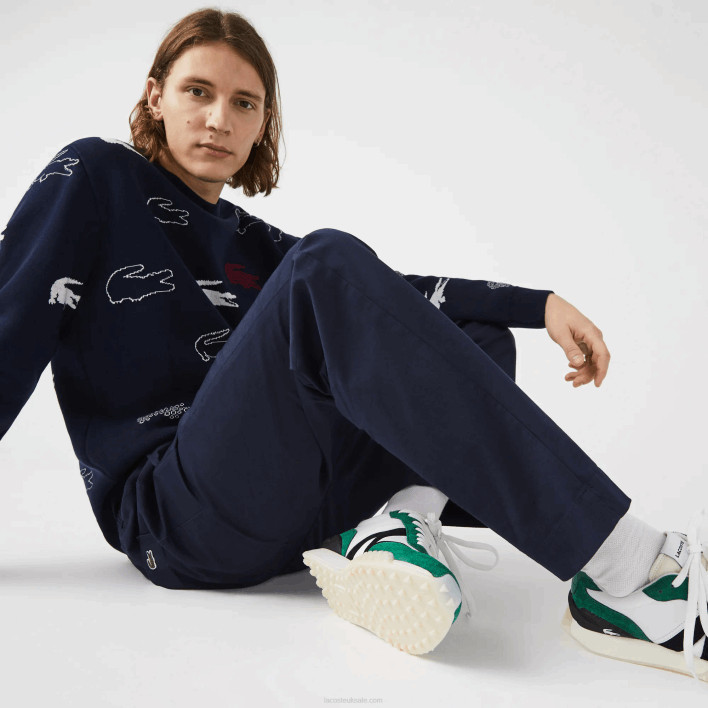 Lacoste Stretch Cotton Jogging Pants 646T1164 Navy Blue 166 Men
