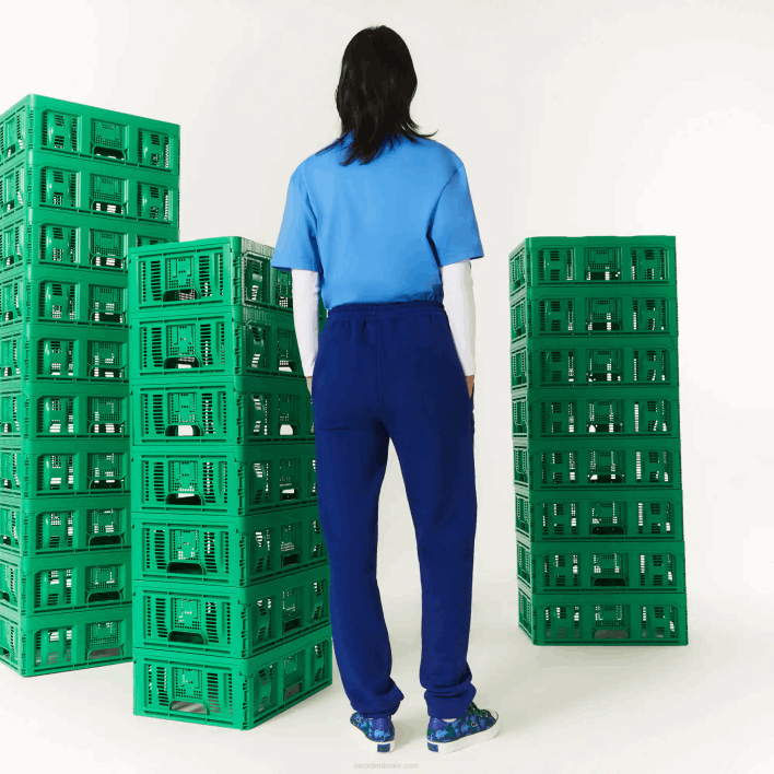 Lacoste x Minecraft Organic Cotton Fleece Jogging Pants 646T1174 Blue BDM Men