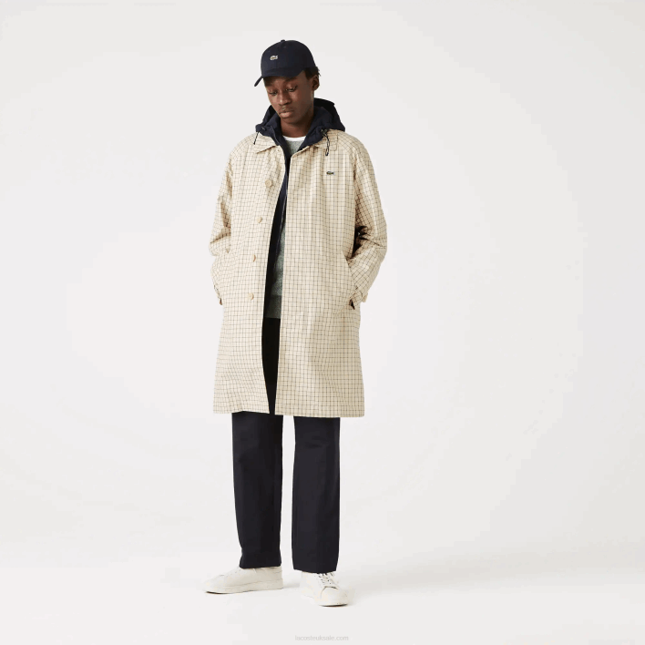 Lacoste Heritage 3-in-1 Check Trench 646T1290 Beige White A8M Men