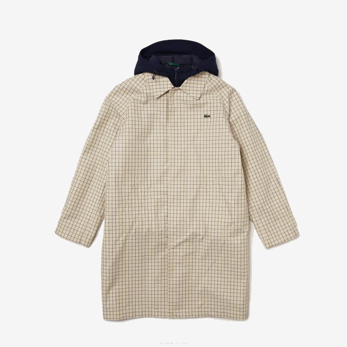 Lacoste Heritage 3-in-1 Check Trench 646T1290 Beige White A8M Men