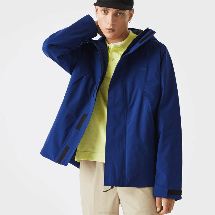Lacoste Water-Resistant Quilted Parka 646T1308 Blue BDM Men