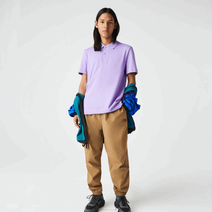 Lacoste Active Movement Breathable Cotton Pique Polo 646T602 Purple GFU Men
