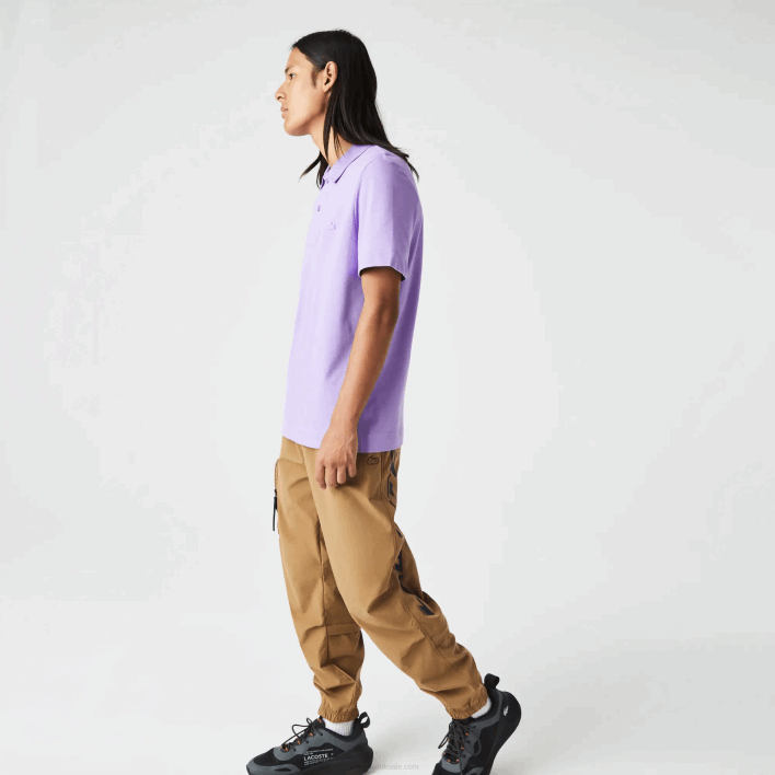 Lacoste Active Movement Breathable Cotton Pique Polo 646T602 Purple GFU Men