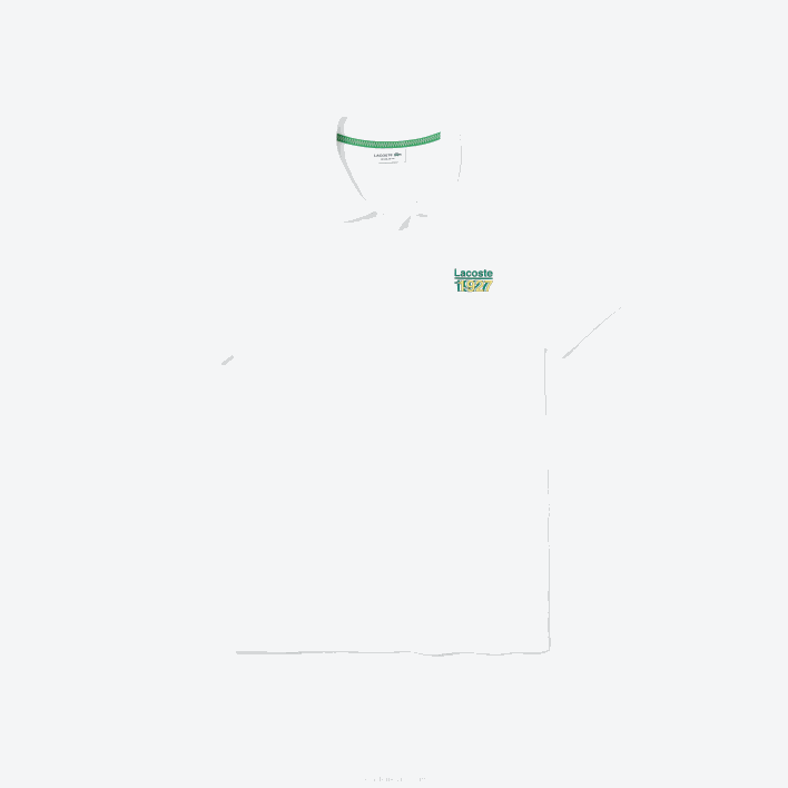 Lacoste Badge Cotton Pique Regular Fit Polo 646T913 White 001 Men