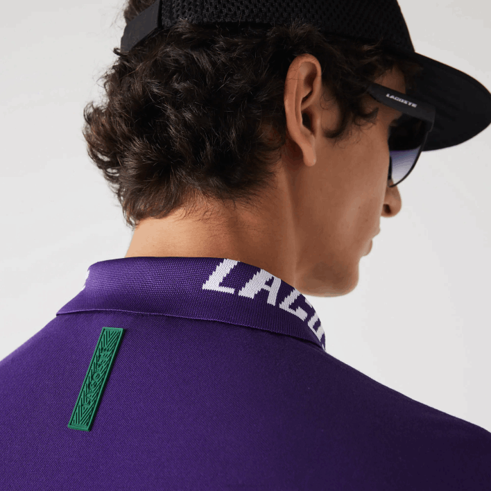 Lacoste Branded Slim Fit Stretch Pique Polo 646T776 Purple PFN Men