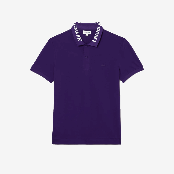 Lacoste Branded Slim Fit Stretch Pique Polo 646T776 Purple PFN Men