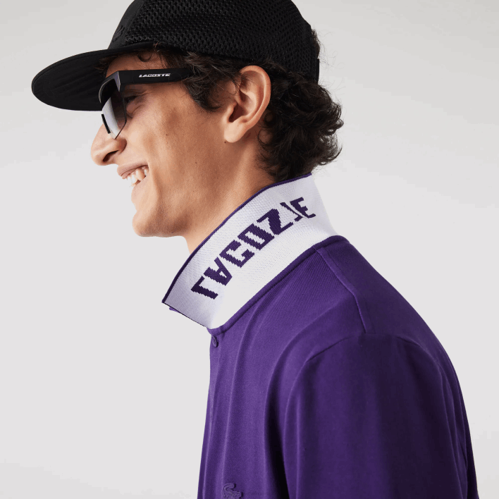 Lacoste Branded Slim Fit Stretch Pique Polo 646T776 Purple PFN Men