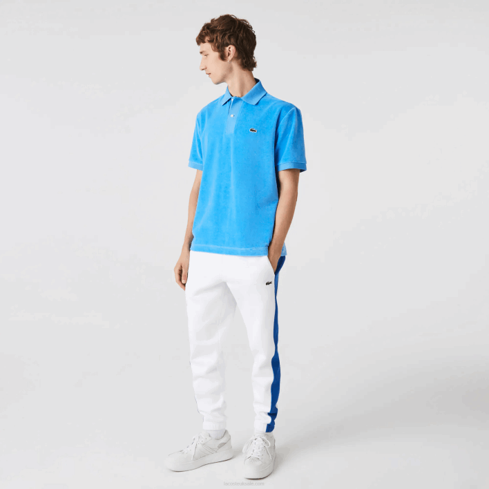 Lacoste Classic Fit Cotton Velvet Polo 646T738 Blue 4XA Men