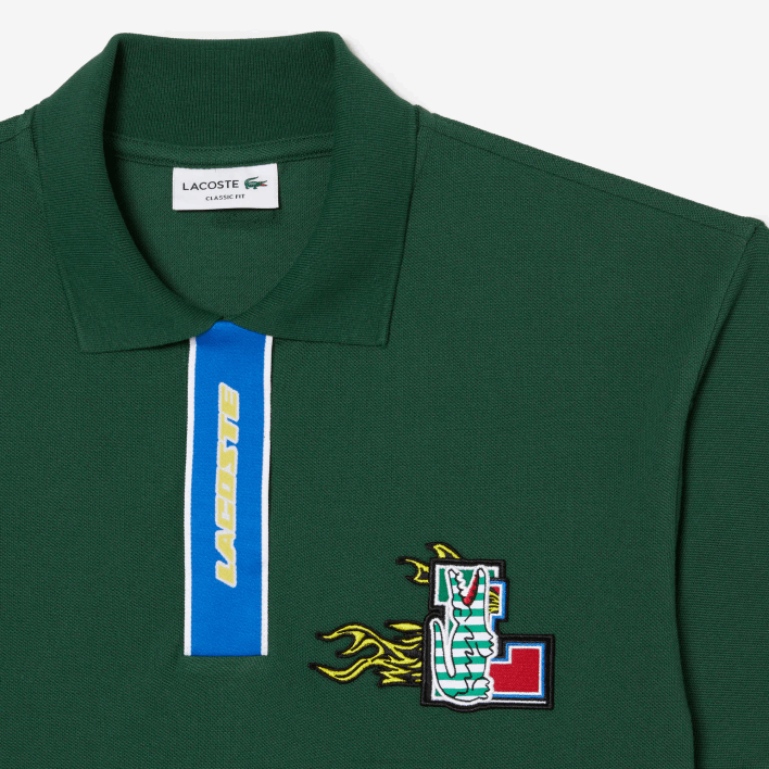 Lacoste Contrast Placket And Crocodile Badge Polo 646T634 Green 132 Men