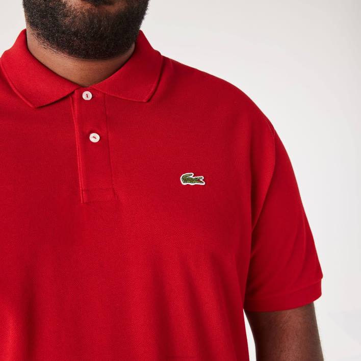 Lacoste Cotton Petit Pique Polo - Plus Size - Big 646T734 Red 240 Men