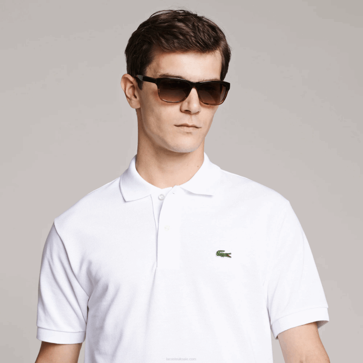Lacoste Cotton Petit Pique Polo - Plus Size - Tall 646T187 White 001 Men