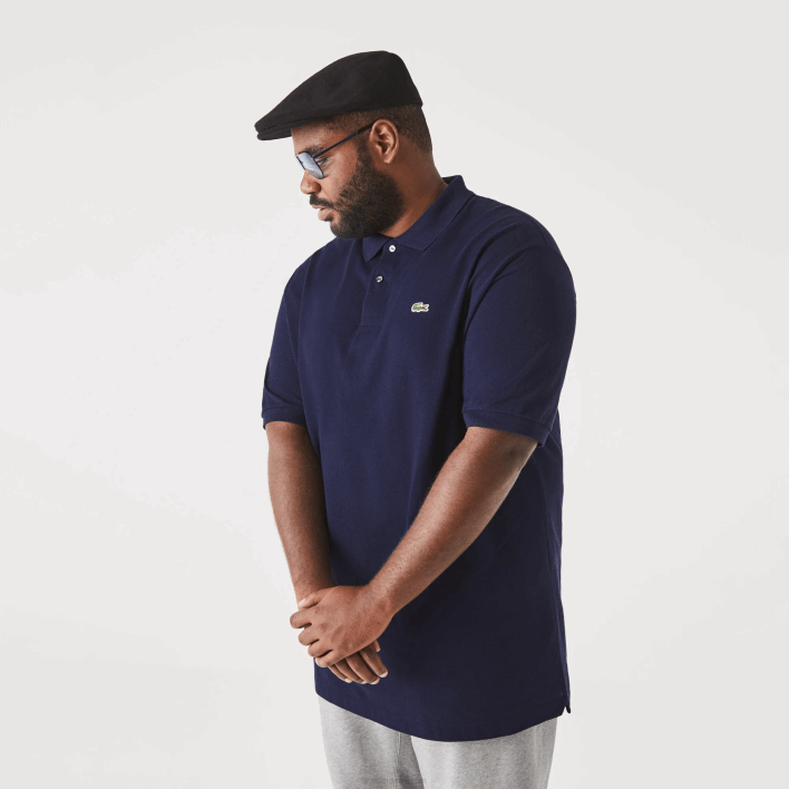 Lacoste Cotton Petit Pique Polo - Plus Size - Tall 646T189 Navy Blue 166 Men