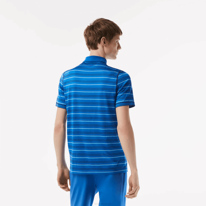 Lacoste Golf Recycled Polyester Stripe Polo 646T115 Navy White Blue XIP Men