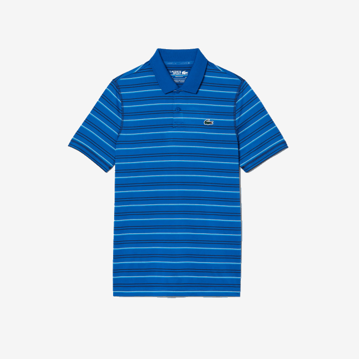 Lacoste Golf Recycled Polyester Stripe Polo 646T115 Navy White Blue XIP Men