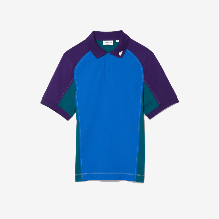 Lacoste Heritage Regular Fit Stretch Mini-Pique Polo 646T693 Blue Green Purple 7W6 Men