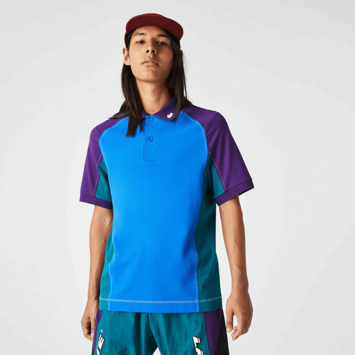 Lacoste Heritage Regular Fit Stretch Mini-Pique Polo 646T693 Blue Green Purple 7W6 Men