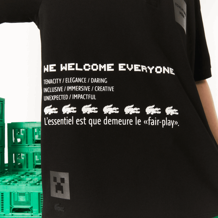 Lacoste LIVE x Minecraft Loose Fit Organic Cotton Polo 646T938 Black 031 Men