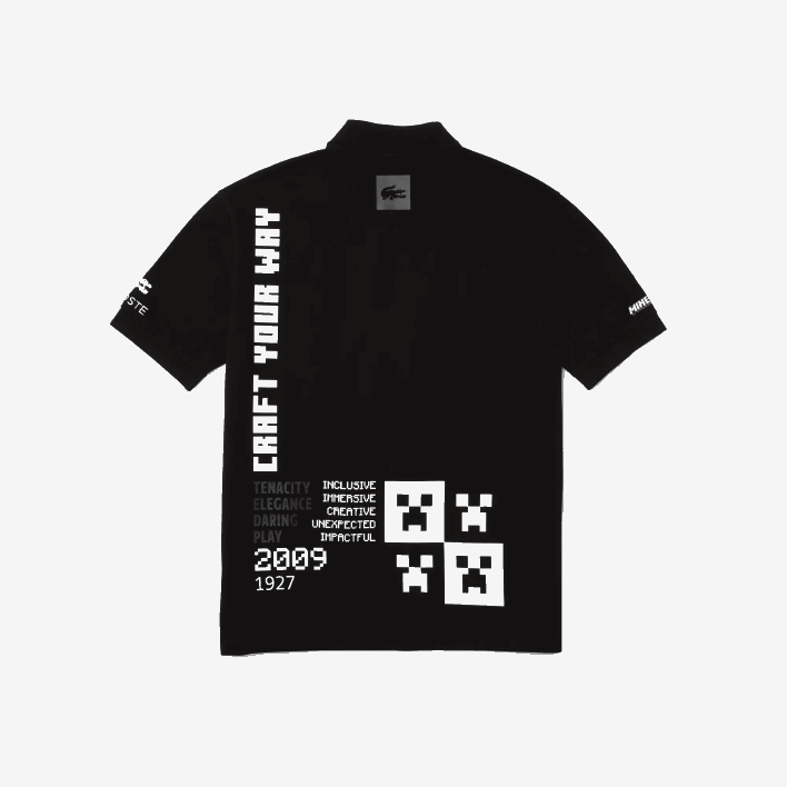 Lacoste LIVE x Minecraft Loose Fit Organic Cotton Polo 646T938 Black 031 Men