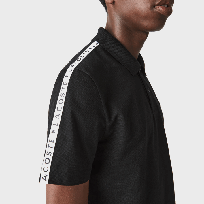 Lacoste Lettered Band Ultra-Lightweight Cotton Polo 646T816 Black 031 Men