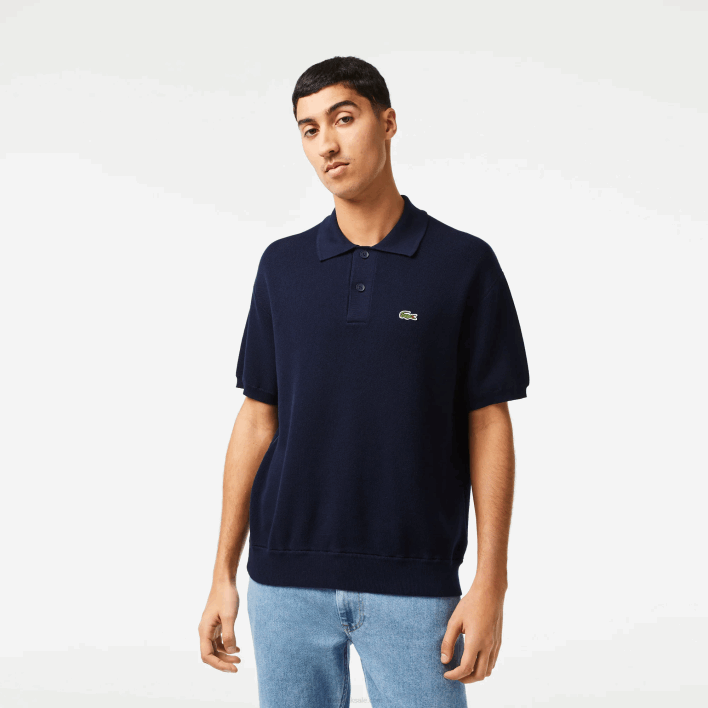 Lacoste Organic Cotton Stripe Polo 646T440 Navy Blue 423 Men