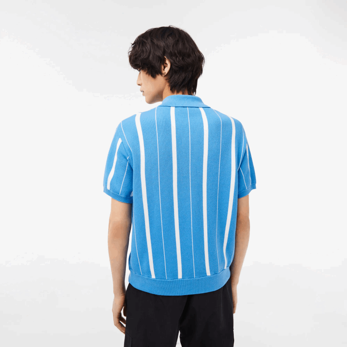 Lacoste Organic Cotton Stripe Polo 646T441 Blue White CLT Men