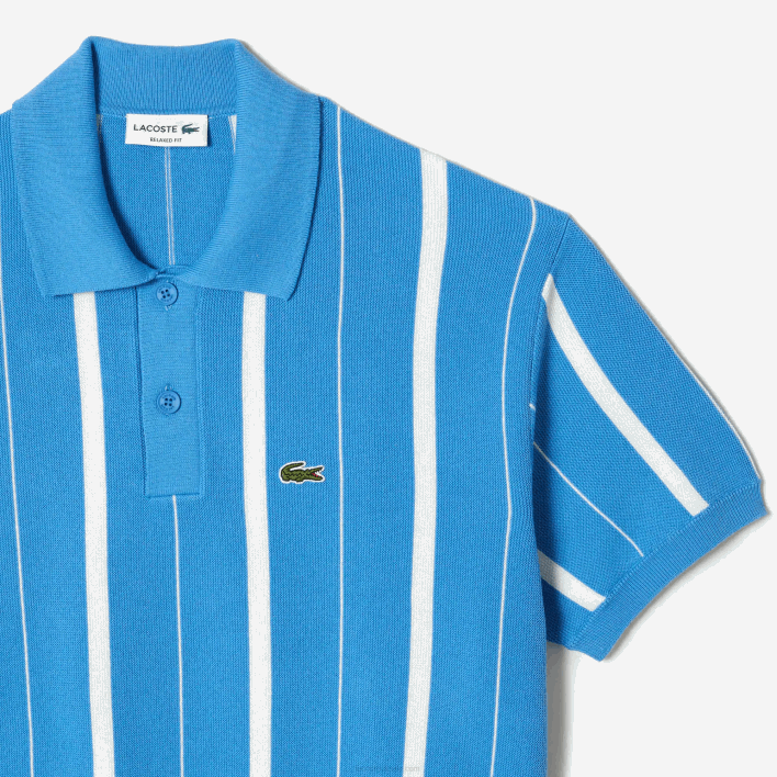 Lacoste Organic Cotton Stripe Polo 646T441 Blue White CLT Men
