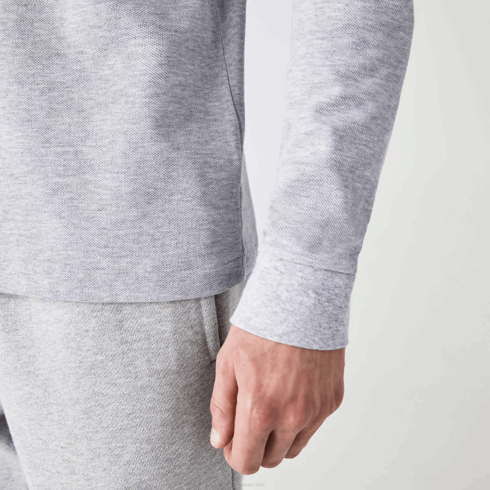 Lacoste Original L.12.12 Long Sleeve Heathered Polo 646T787 Grey Chine CCA Men