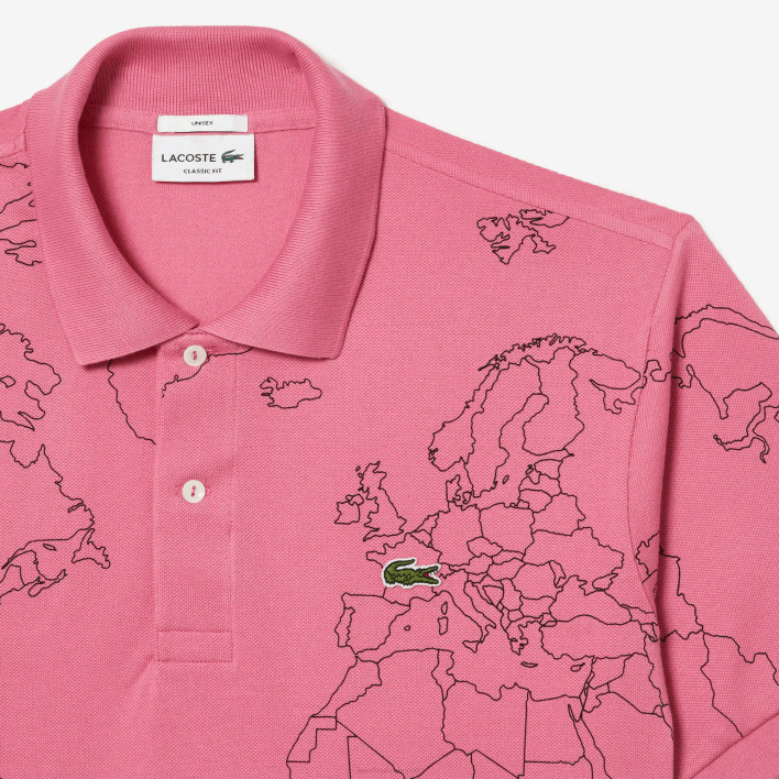 Lacoste Original L.12.12 Printed Organic Cotton Polo 646T113 Pink 2R3 Men